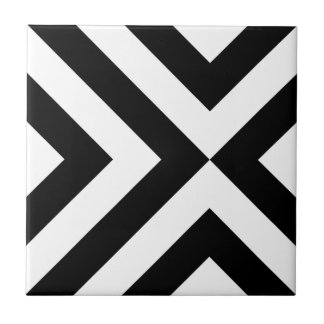 Black and White Chevrons Tile