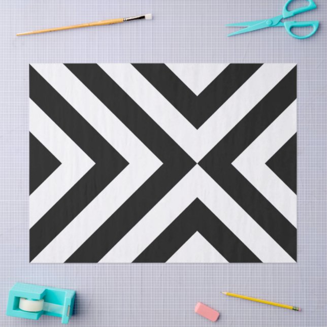 Black and White Chevrons Tissue Paper (Craft)
