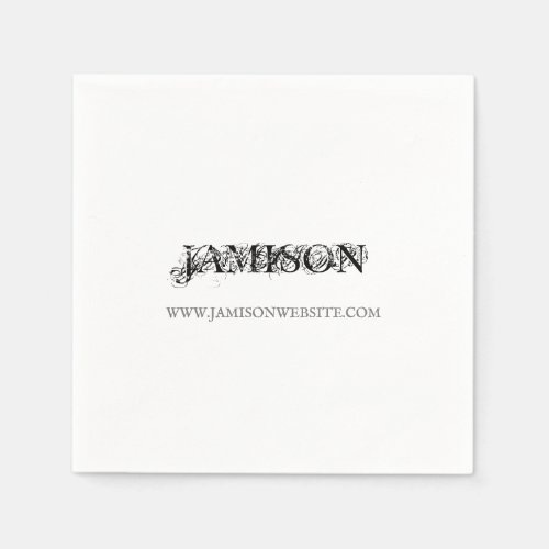 Black and White Chic Artsy Business Name Napkins