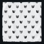 Black and White Chic Cute Cat Pattern Bandana<br><div class="desc">Black and White Chic Cute Cat Pattern</div>
