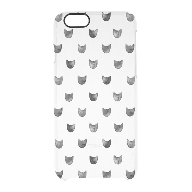 Black and White Chic Cute Cat Pattern Uncommon iPhone Case (Back)