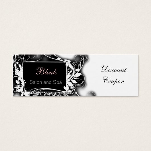 black and white Chic discount coupon (Front)