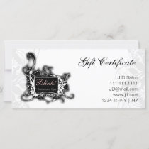 black and white Chic Gift Certificates