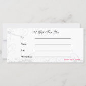 black and white Chic Gift Certificates (Back)