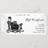 black and white Chic Gift Certificates (Front/Back)