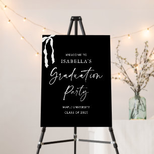 Black and White Chic Graduation Party Welcome Sign