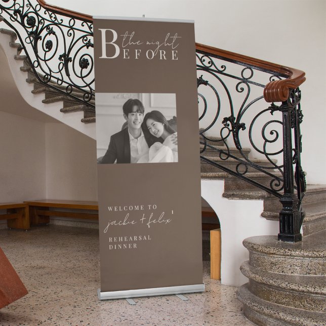 Black and White Chic Rehearsal Dinner Welcome Retractable Banner (Creator Uploaded)