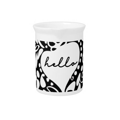 Black and White Chic Simple Drink Pitcher