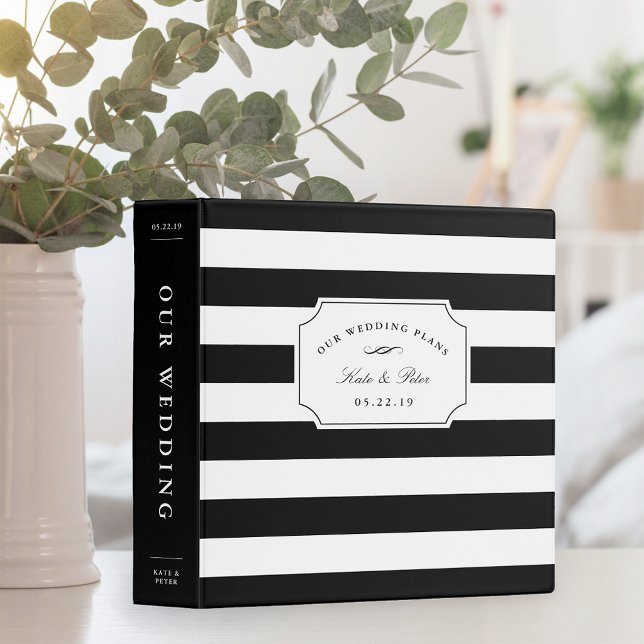 Black and White Chic Stripe | Wedding Planning Binder (Creator Uploaded)