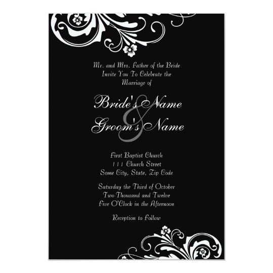 Black and White Chic Wedding Invitation