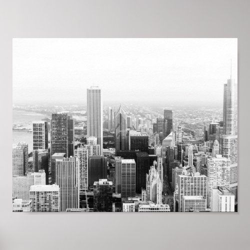 Black and White Chicago Illinois Poster