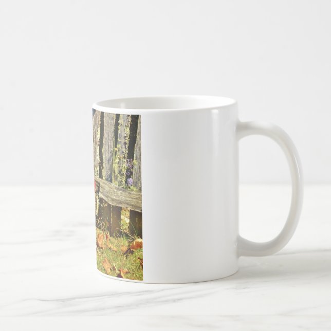 Black and white Chicken in farmyard Coffee Mug (Right)