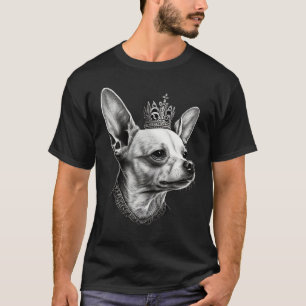 Black and White Chihuahua Dog on Crown Chihuahua 1 T-Shirt