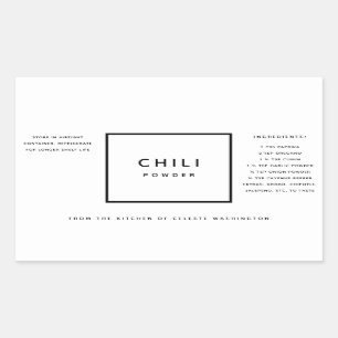 Black and White Chili Powder Spice Blend Rectangular Sticker