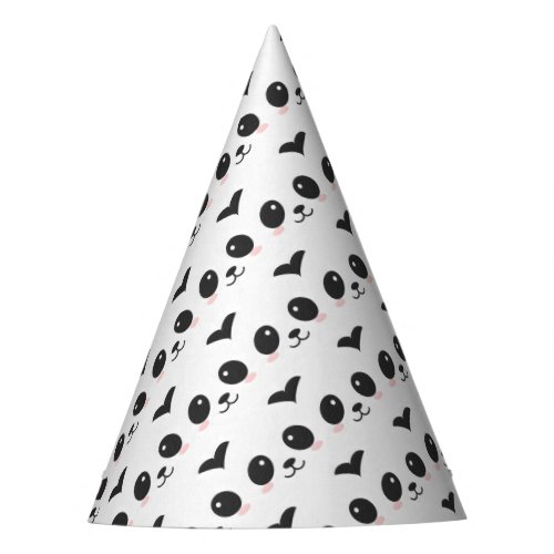 Black and White Chinese Panda Bear Pink Party Hat