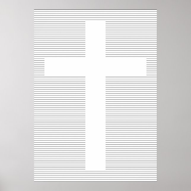 Black and White Christian Cross Minimalist Poster (Front)