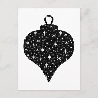 Black and White Christmas Bauble Design. Holiday Postcard