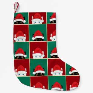 Black And White Christmas Cats Small Christmas Stocking