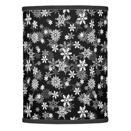 Black and White Christmas Holiday Snowflakes Lamp Shade