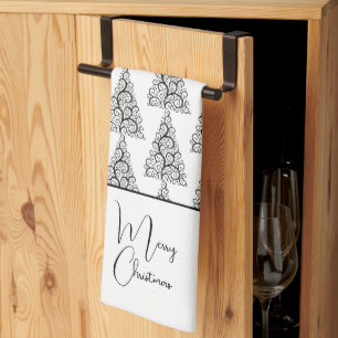 Black and White Christmas Kitchen Towel
