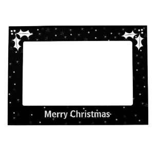 Black and White Christmas Magnetic Picture Frame