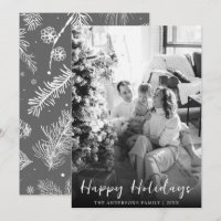 Black And White Christmas Modern Family Photo