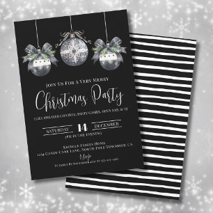 Black And White Christmas Party Invitation