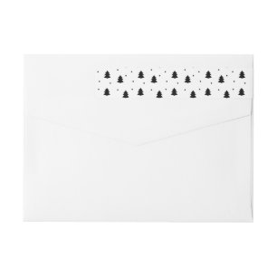 Black and White Christmas Pines Wrap Around Label