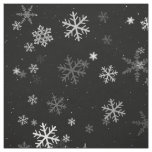 Black and White Christmas Snowflake Pattern Fabric