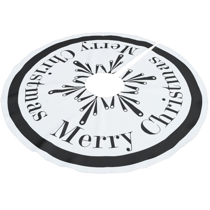 Black and white Christmas Snowflake Tree Skirt Zazzle