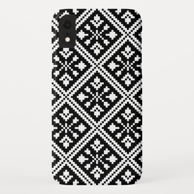 Black and White Christmas Snowflakes Pattern Case-Mate iPhone Case (Back)