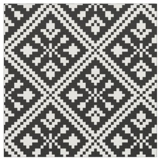 Black and White Christmas Snowflakes Pattern Fabric