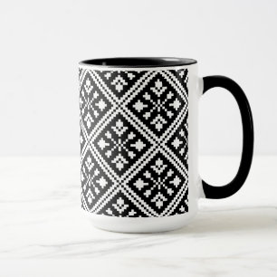 Black and White Christmas Snowflakes Pattern Mug