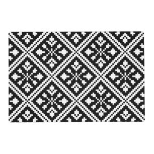 Black and White Christmas Snowflakes Pattern Placemat