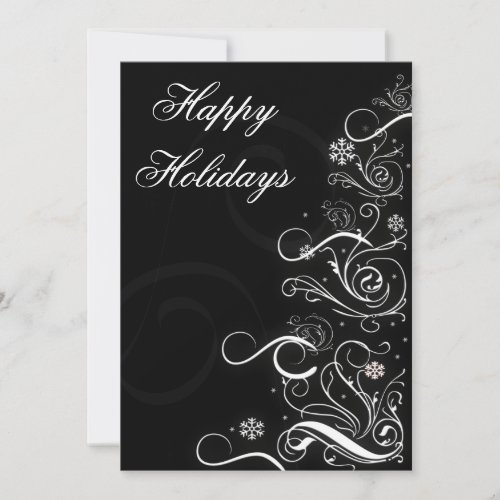 Black and White Christmas Tree Corporal Holiday Card