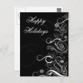 Black and White Christmas Tree Corporal Holiday Postcard (Front/Back)