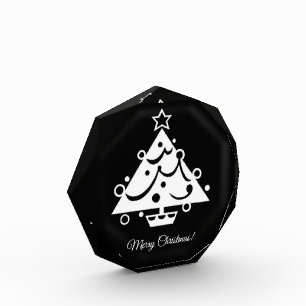 Black and White Christmas Tree Elegant Award
