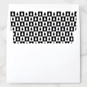 Black and White Christmas Tree Pattern Envelope Liner