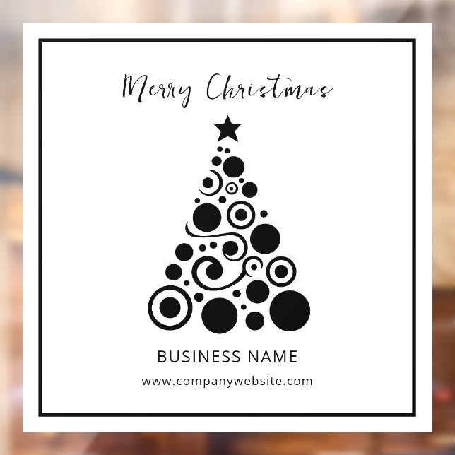 Black and White Christmas Tree Store Window Cling (Sheet 2)