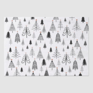Black and White Christmas Tree Tissue Paper