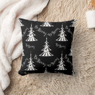 Black and White Christmas Trees Contemporary