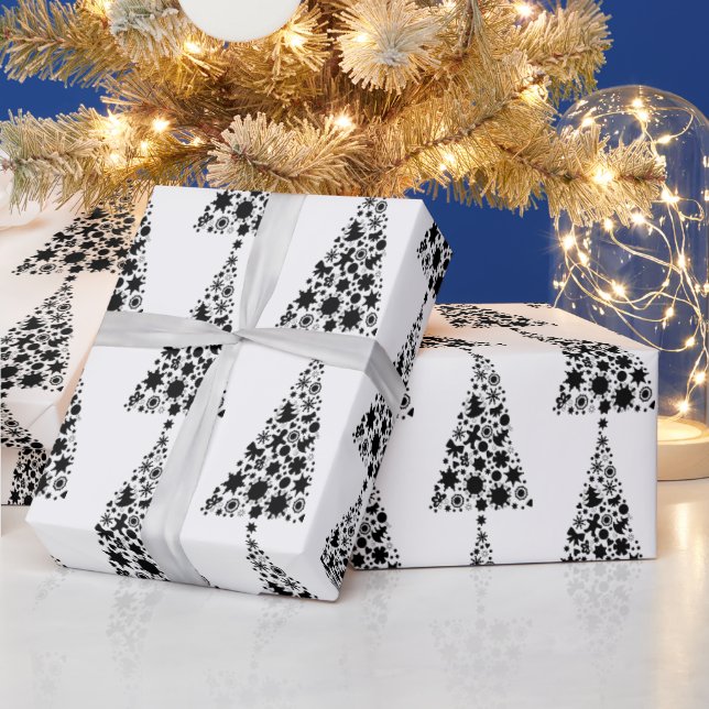 Black and White Christmas  Wrapping Paper (Holidays)