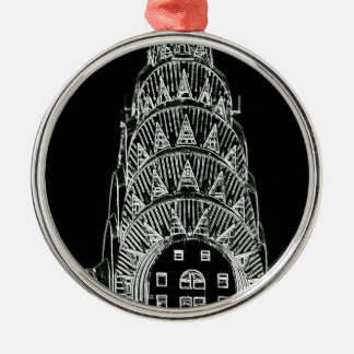 Black and White Chrysler Building Metal Ornament