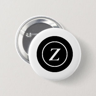 Black and white circle custom initial button