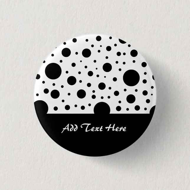 Black and White Circle Design Button (Front)