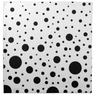 Black and White Circle Design Cloth Napkin