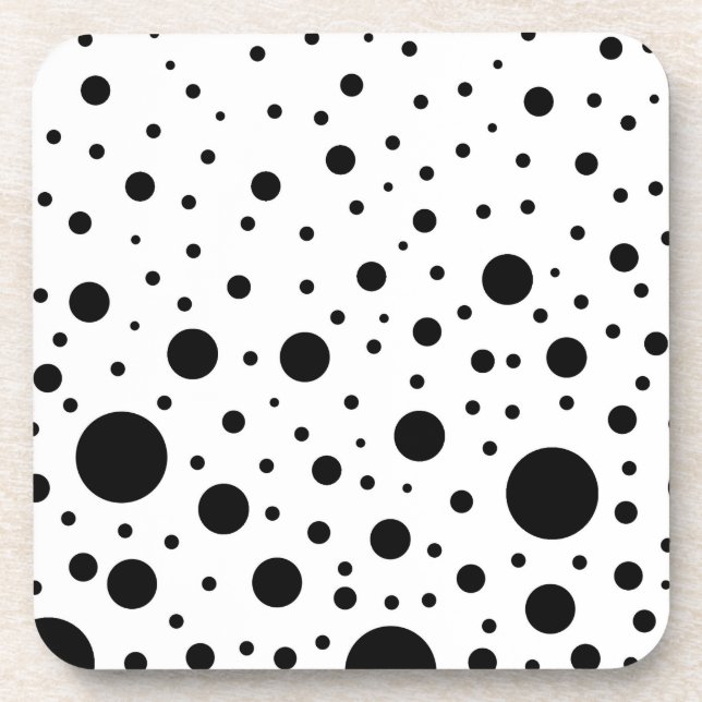 Black and White Circle Design Drink Coaster (Front)