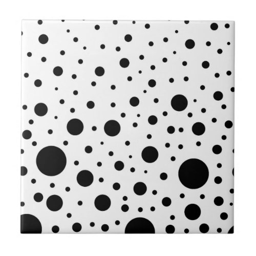 Black and White Circle Design Tile