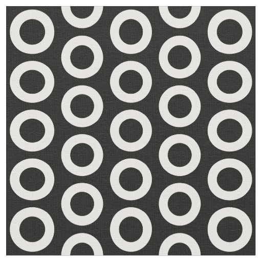 Black and White Circle Pattern Fabric
