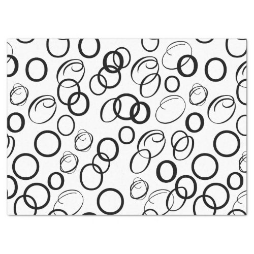 Black and White Circle Pattern Tissue Paper